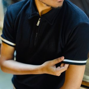 ক্লাসিক নিট কটন পোলো শার্ট ব্ল্যাক